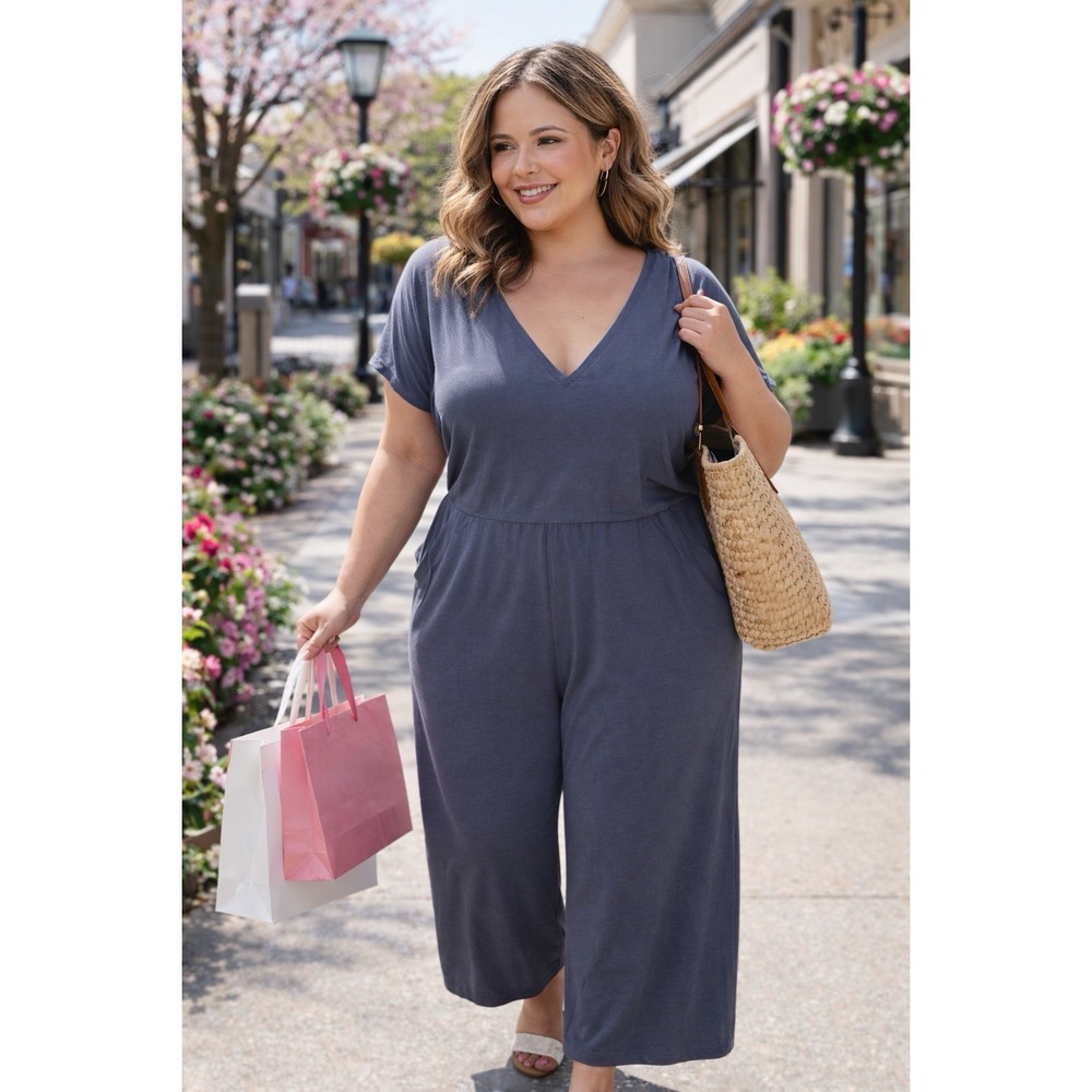 NEW UNIVERSAL STANDARD Wide Leg Jumpsuit Tencel‎ Jemma Women 2XS Short Sleeve